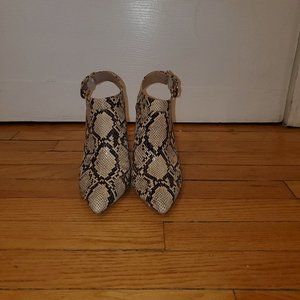 Aldo Fake Black/White Snakeskin embossed Slingback Booties